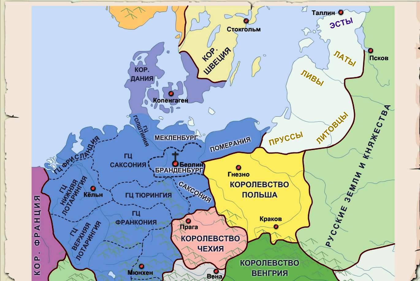 Чехия в средние века карта